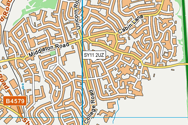 SY11 2UZ map - OS VectorMap District (Ordnance Survey) SY11 2UZ map - OS VectorMap District (Ordnance Survey)
