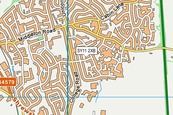 SY11 2XB map - OS VectorMap District (Ordnance Survey) SY11 2XB map - OS VectorMap District (Ordnance Survey)