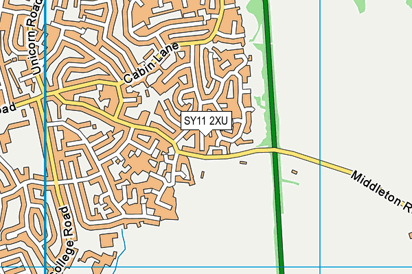 SY11 2XU map - OS VectorMap District (Ordnance Survey) SY11 2XU map - OS VectorMap District (Ordnance Survey)