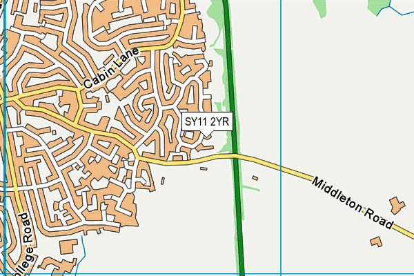SY11 2YR map - OS VectorMap District (Ordnance Survey) SY11 2YR map - OS VectorMap District (Ordnance Survey)