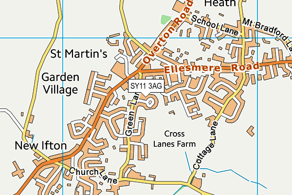 SY11 3AG map - OS VectorMap District (Ordnance Survey)