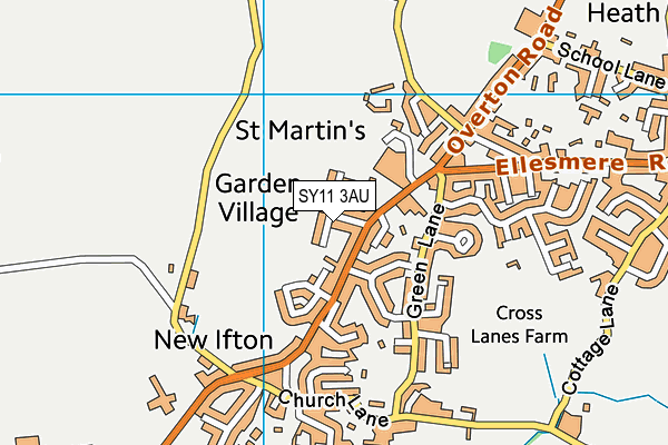 SY11 3AU map - OS VectorMap District (Ordnance Survey) SY11 3AU map - OS VectorMap District (Ordnance Survey)