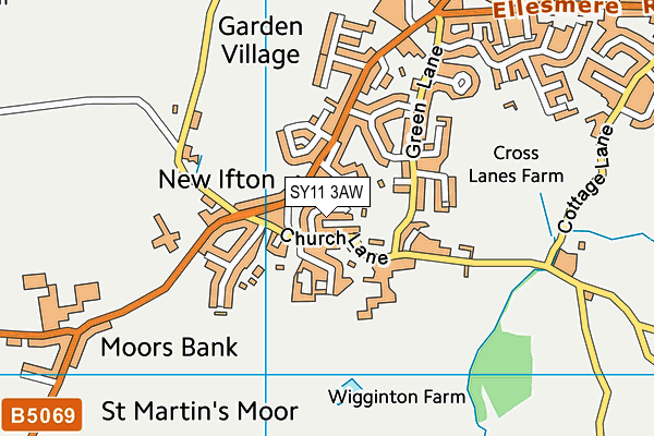 SY11 3AW map - OS VectorMap District (Ordnance Survey) SY11 3AW map - OS VectorMap District (Ordnance Survey)