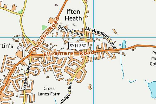 SY11 3BG map - OS VectorMap District (Ordnance Survey) SY11 3BG map - OS VectorMap District (Ordnance Survey)