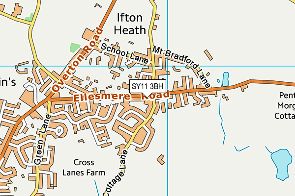 SY11 3BH map - OS VectorMap District (Ordnance Survey) SY11 3BH map - OS VectorMap District (Ordnance Survey)