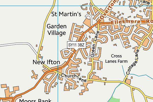 SY11 3BZ map - OS VectorMap District (Ordnance Survey) SY11 3BZ map - OS VectorMap District (Ordnance Survey)