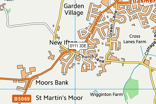 SY11 3DE map - OS VectorMap District (Ordnance Survey) SY11 3DE map - OS VectorMap District (Ordnance Survey)