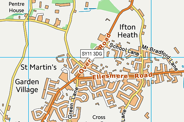 SY11 3DG map - OS VectorMap District (Ordnance Survey) SY11 3DG map - OS VectorMap District (Ordnance Survey)