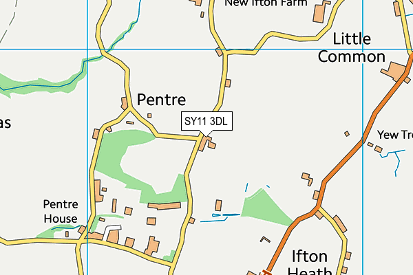 SY11 3DL map - OS VectorMap District (Ordnance Survey) SY11 3DL map - OS VectorMap District (Ordnance Survey)