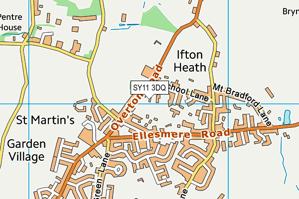 SY11 3DQ map - OS VectorMap District (Ordnance Survey) SY11 3DQ map - OS VectorMap District (Ordnance Survey)