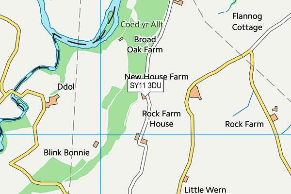 SY11 3DU map - OS VectorMap District (Ordnance Survey) SY11 3DU map - OS VectorMap District (Ordnance Survey)