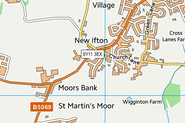 SY11 3EX map - OS VectorMap District (Ordnance Survey) SY11 3EX map - OS VectorMap District (Ordnance Survey)