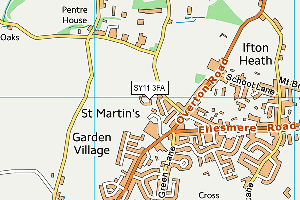 SY11 3FA map - OS VectorMap District (Ordnance Survey) SY11 3FA map - OS VectorMap District (Ordnance Survey)