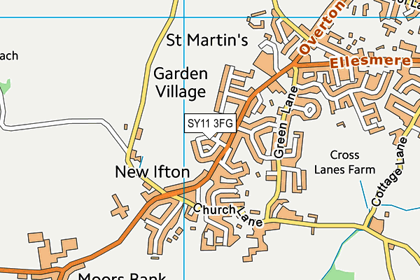 SY11 3FG map - OS VectorMap District (Ordnance Survey) SY11 3FG map - OS VectorMap District (Ordnance Survey)