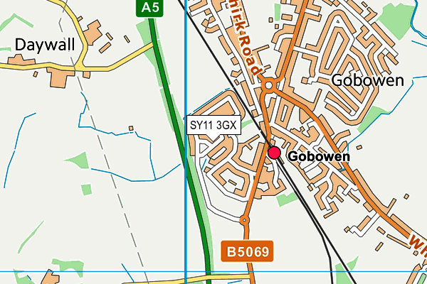 SY11 3GX map - OS VectorMap District (Ordnance Survey) SY11 3GX map - OS VectorMap District (Ordnance Survey)