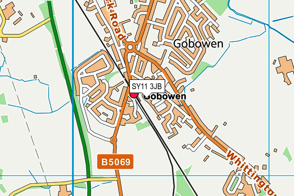 SY11 3JB map - OS VectorMap District (Ordnance Survey) SY11 3JB map - OS VectorMap District (Ordnance Survey)