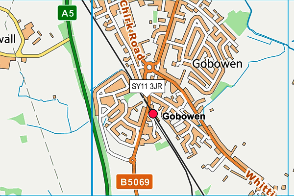SY11 3JR map - OS VectorMap District (Ordnance Survey) SY11 3JR map - OS VectorMap District (Ordnance Survey)