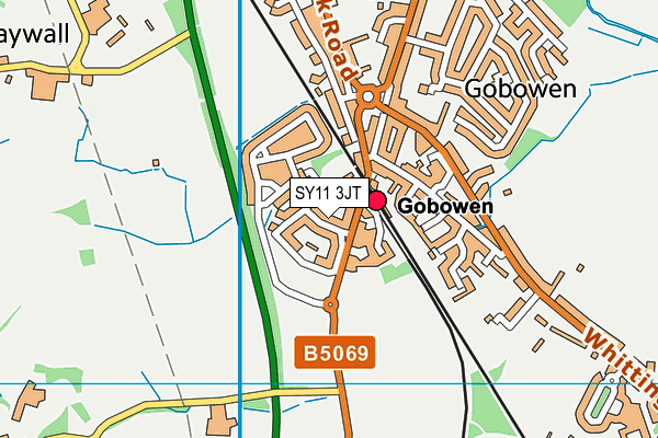 SY11 3JT map - OS VectorMap District (Ordnance Survey) SY11 3JT map - OS VectorMap District (Ordnance Survey)