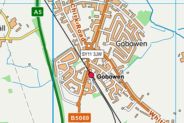 SY11 3JW map - OS VectorMap District (Ordnance Survey) SY11 3JW map - OS VectorMap District (Ordnance Survey)