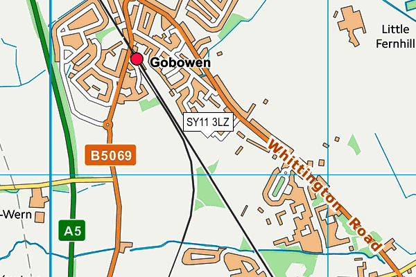 SY11 3LZ map - OS VectorMap District (Ordnance Survey) SY11 3LZ map - OS VectorMap District (Ordnance Survey)