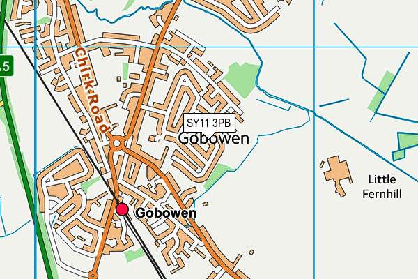 SY11 3PB map - OS VectorMap District (Ordnance Survey)