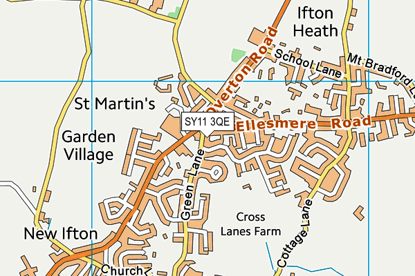 SY11 3QE map - OS VectorMap District (Ordnance Survey) SY11 3QE map - OS VectorMap District (Ordnance Survey)