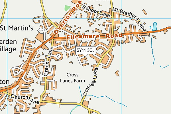 SY11 3QJ map - OS VectorMap District (Ordnance Survey) SY11 3QJ map - OS VectorMap District (Ordnance Survey)