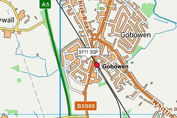 SY11 3QP map - OS VectorMap District (Ordnance Survey) SY11 3QP map - OS VectorMap District (Ordnance Survey)