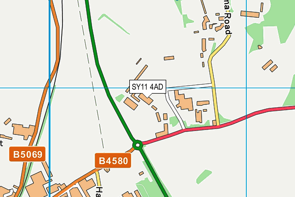 SY11 4AD map - OS VectorMap District (Ordnance Survey) SY11 4AD map - OS VectorMap District (Ordnance Survey)