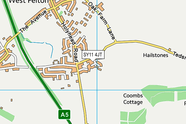 SY11 4JT map - OS VectorMap District (Ordnance Survey) SY11 4JT map - OS VectorMap District (Ordnance Survey)