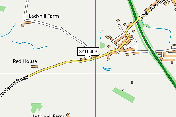 SY11 4LB map - OS VectorMap District (Ordnance Survey) SY11 4LB map - OS VectorMap District (Ordnance Survey)