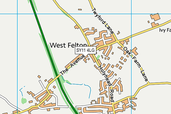 SY11 4LG map - OS VectorMap District (Ordnance Survey) SY11 4LG map - OS VectorMap District (Ordnance Survey)