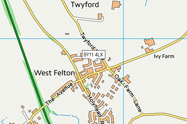 SY11 4LX map - OS VectorMap District (Ordnance Survey) SY11 4LX map - OS VectorMap District (Ordnance Survey)