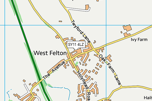 SY11 4LZ map - OS VectorMap District (Ordnance Survey) SY11 4LZ map - OS VectorMap District (Ordnance Survey)