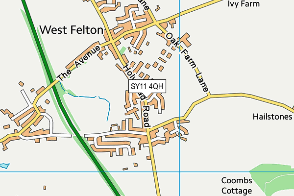 SY11 4QH map - OS VectorMap District (Ordnance Survey) SY11 4QH map - OS VectorMap District (Ordnance Survey)