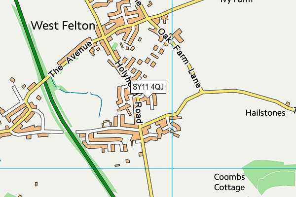 SY11 4QJ map - OS VectorMap District (Ordnance Survey) SY11 4QJ map - OS VectorMap District (Ordnance Survey)