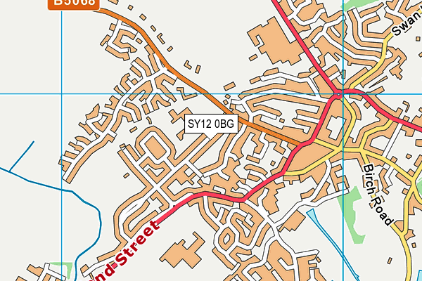 SY12 0BG map - OS VectorMap District (Ordnance Survey)