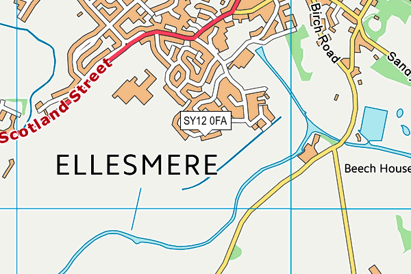 SY12 0FA map - OS VectorMap District (Ordnance Survey) SY12 0FA map - OS VectorMap District (Ordnance Survey)