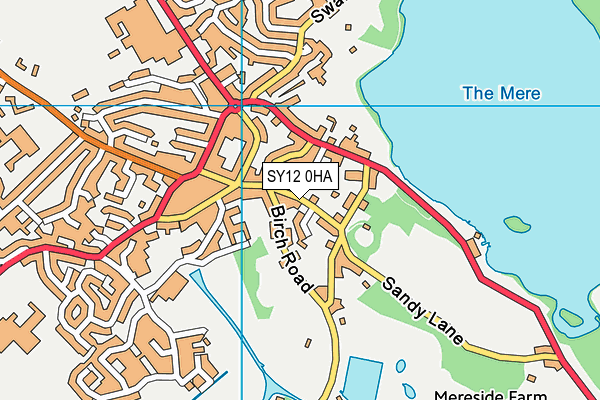 SY12 0HA map - OS VectorMap District (Ordnance Survey) SY12 0HA map - OS VectorMap District (Ordnance Survey)