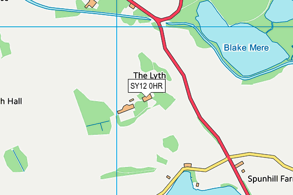 SY12 0HR map - OS VectorMap District (Ordnance Survey)