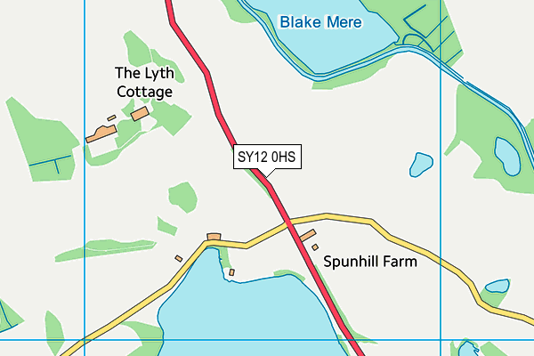 SY12 0HS map - OS VectorMap District (Ordnance Survey) SY12 0HS map - OS VectorMap District (Ordnance Survey)