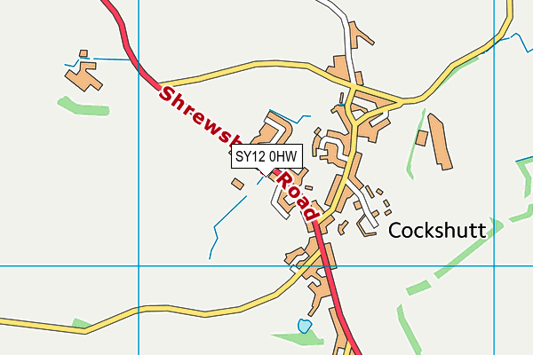 SY12 0HW map - OS VectorMap District (Ordnance Survey)