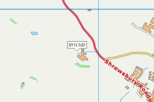 SY12 0JD map - OS VectorMap District (Ordnance Survey) SY12 0JD map - OS VectorMap District (Ordnance Survey)