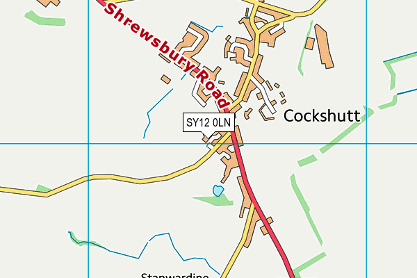 SY12 0LN map - OS VectorMap District (Ordnance Survey) SY12 0LN map - OS VectorMap District (Ordnance Survey)