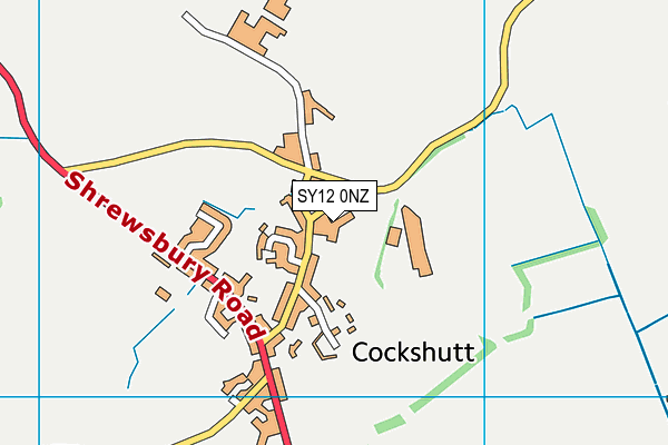 SY12 0NZ map - OS VectorMap District (Ordnance Survey) SY12 0NZ map - OS VectorMap District (Ordnance Survey)