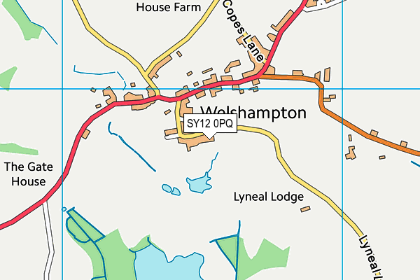 SY12 0PQ map - OS VectorMap District (Ordnance Survey)