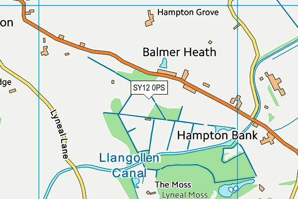 SY12 0PS map - OS VectorMap District (Ordnance Survey)
