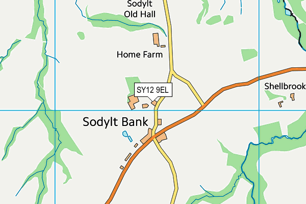 SY12 9EL map - OS VectorMap District (Ordnance Survey)