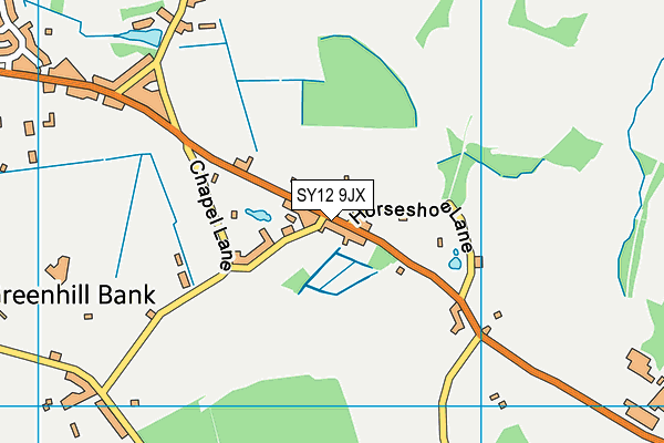 SY12 9JX map - OS VectorMap District (Ordnance Survey) SY12 9JX map - OS VectorMap District (Ordnance Survey)