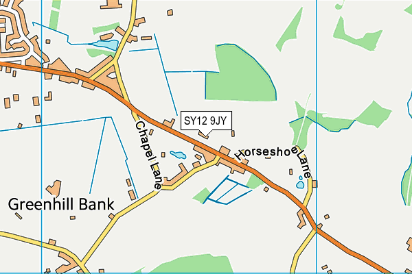 SY12 9JY map - OS VectorMap District (Ordnance Survey) SY12 9JY map - OS VectorMap District (Ordnance Survey)